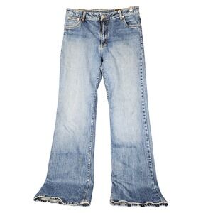 Lawman Vintage Flare Jeans Medium Wash Wide Leg Denim Womens Size 13/14